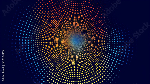 Abstract halftone circular background