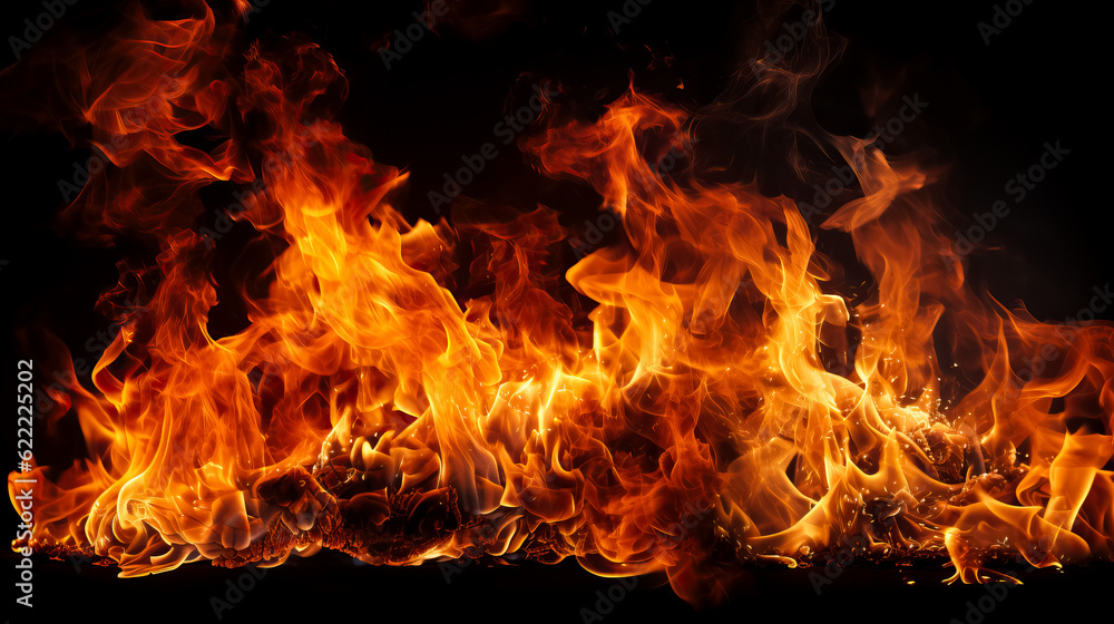 Fire flames on black background, abstract fire flames isolated on black background
Fire flames on black background, abstract fire flames isolated on black background