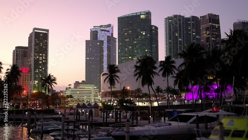 Skyline of Miami in the evening - travel photography