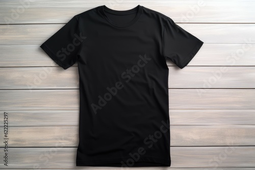 Black t-shirt blank. Generate Ai