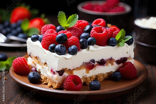 aspberry and blueberry cheesecake