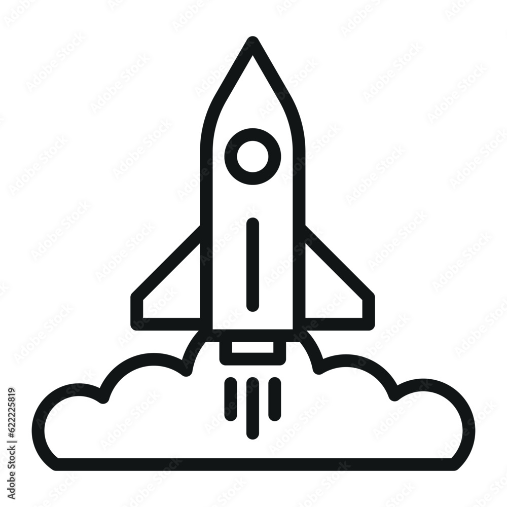 rocket sign symbol vector glyph color icon