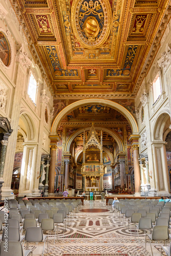 Interiors of Lateran basilica in Rome, Italy photo