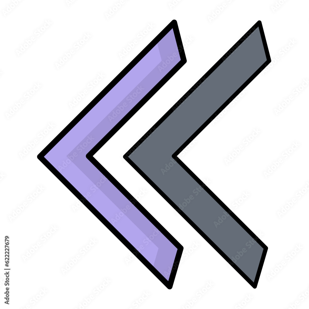 Double Left Arrow Thin Line Icon Double Left Arrow Thin Line Icon