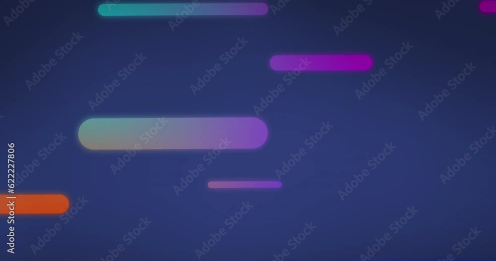 Animation of multi coloured neon stripes on blue background Animation of multi coloured neon stripes on blue background