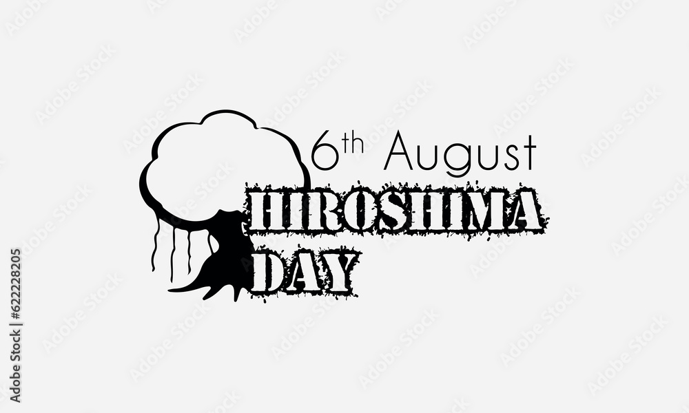 Hiroshima Day, 6 August, illustration vector for atomic bombing victims. The nuclear bombing tragedy in Hiroshima.