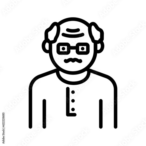 Black line icon for Old man