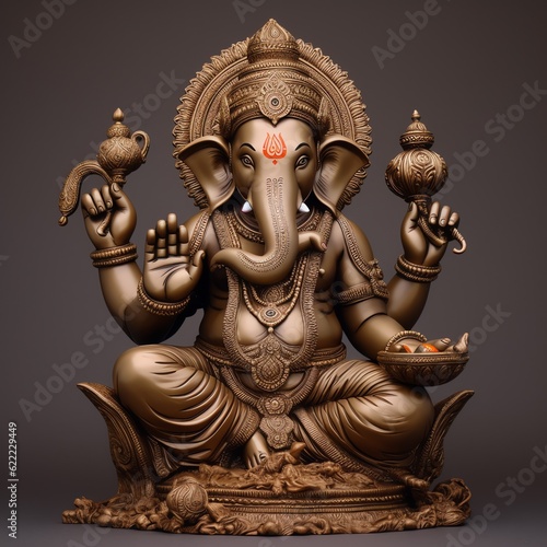 Print op canvas Indian God Ganesha