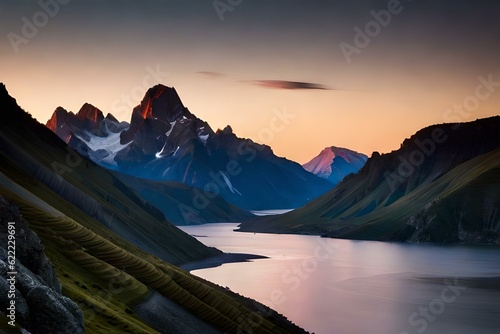 sunset in the mountains generated ai © AD Collections
