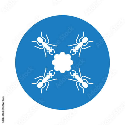 Aggression, inroad, invasion icon, Blue color design.