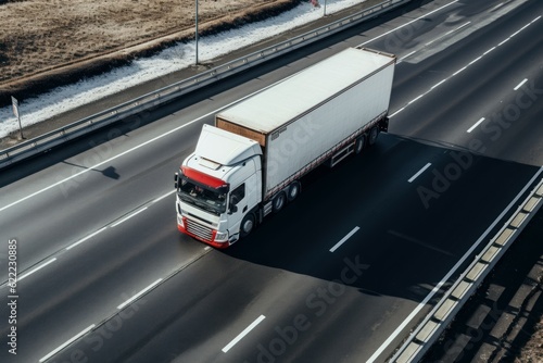 Truck highway delivery. Generate Ai