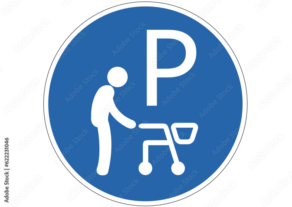 Gebotsschild Rollatorparkplatz Gebotsschild Rollatorparkplatz