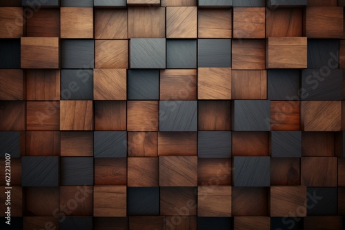 Lattice tiles wood cubes. Generate Ai
