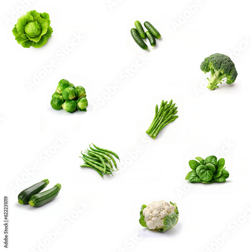Set of green vegetables. Green diet. keto diet. Vegan. Place for text. Copy space