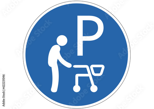 Gebotsschild Rollatorparkplatz