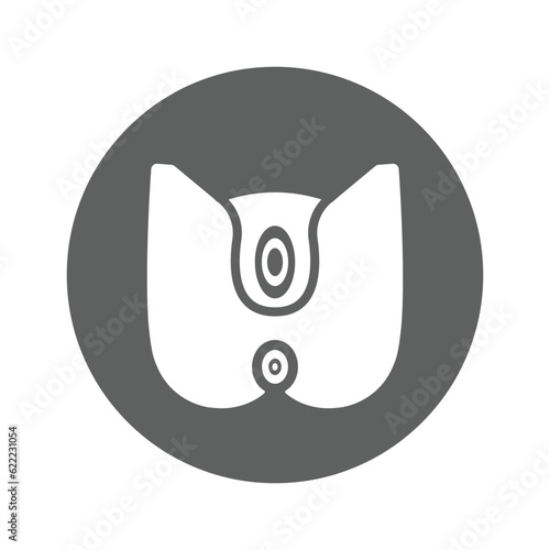 Anus, gynecological, hymen icon, Gray vector graphics.