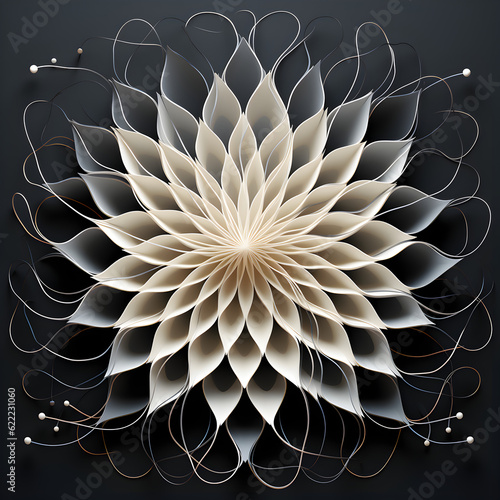 Wallpaper Mural Picture a simple, elegant fractal pattern, composed of a repeating geometric shape that adds depth and complexity. A minimalist, modern style in a monochromatic black and white palette. Torontodigital.ca