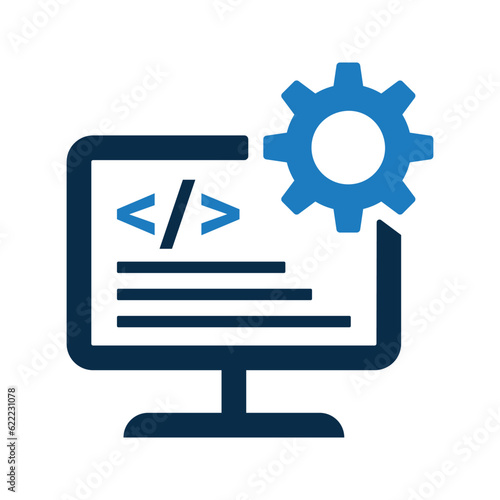 Application, coding, programming icon, Simple editable vector graphics.