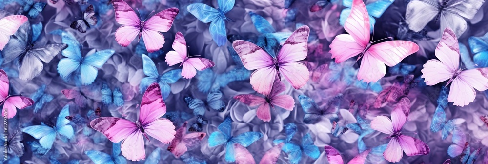 Butterflies background, generative ai