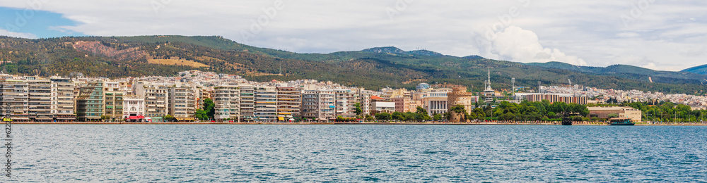 Landscape of Thessaloniki in Greece, Macedonia, Europe. White tower