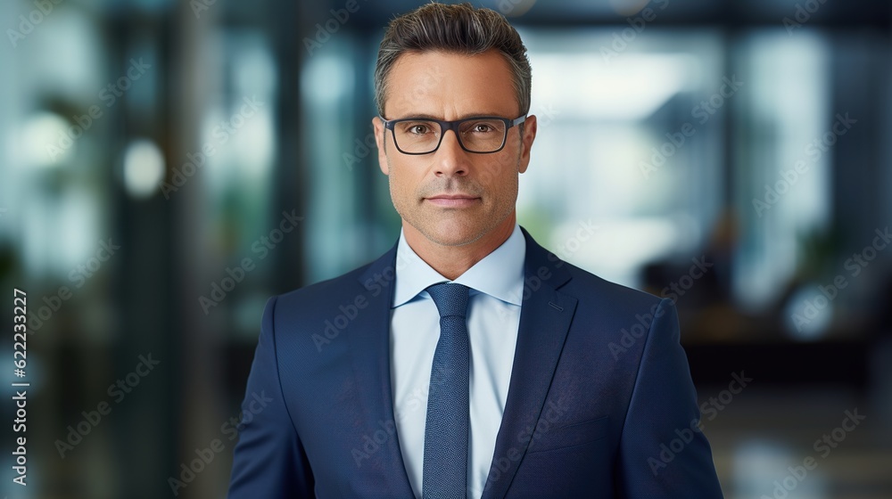 portrait of a businessman standing with his arms crossed in office portrait of a businessman standing with his arms crossed in office