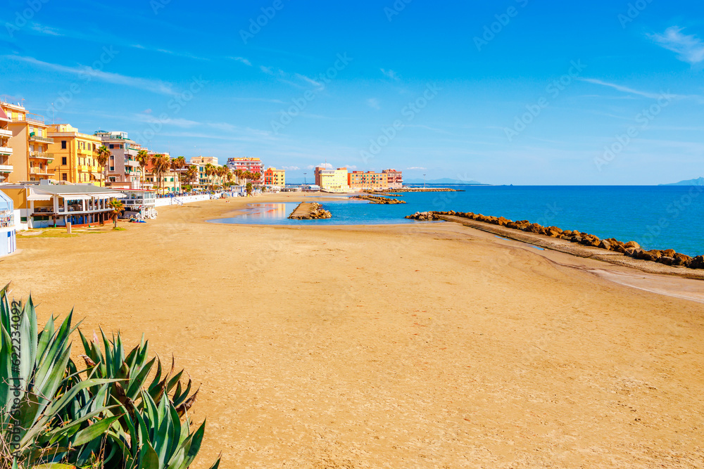 Anzio town, near Rome, Italy, Europe. Beach and sea. Summer travel