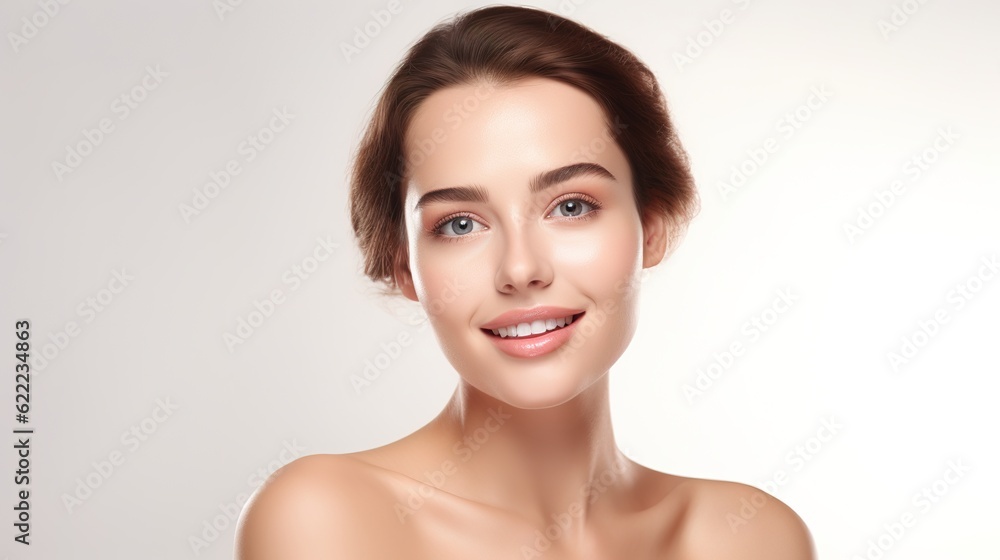 Natural, beauty and portrait of woman with skincare cosmetic care isolated in transparent or png background. Shine, face and young female person with smooth, generative ai Natural, beauty and portrait of woman with skincare cosmetic care isolated in transparent or png background. Shine, face and young female person with smooth, generative ai
