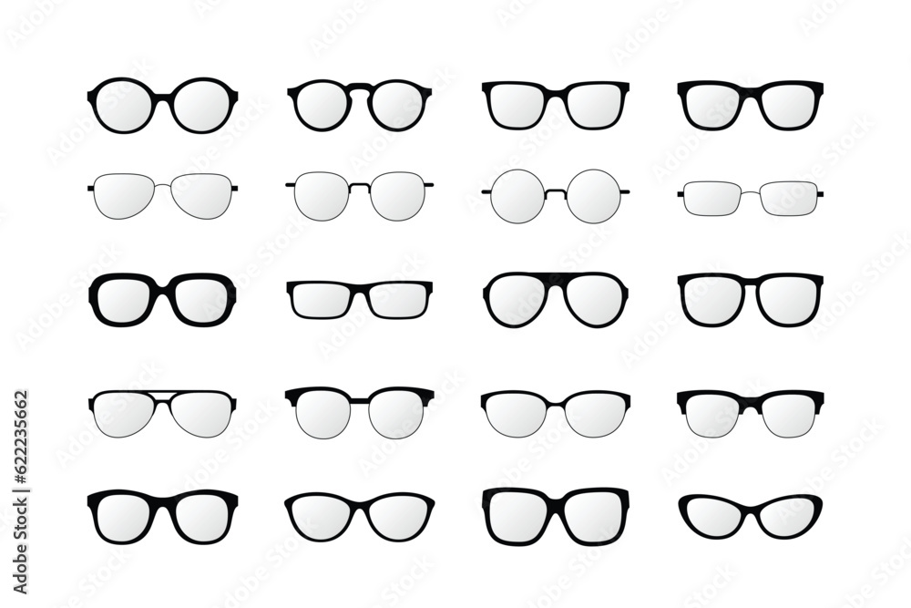 set of sunglasses with gradient lens vector illustration set of sunglasses with gradient lens vector illustration