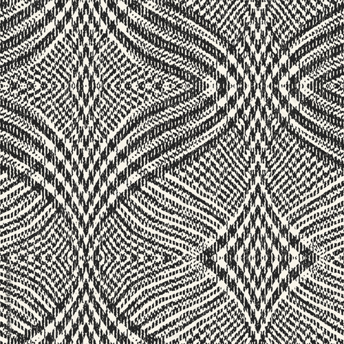 Monochrome Irregularly Woven Textured Ornamental Pattern
