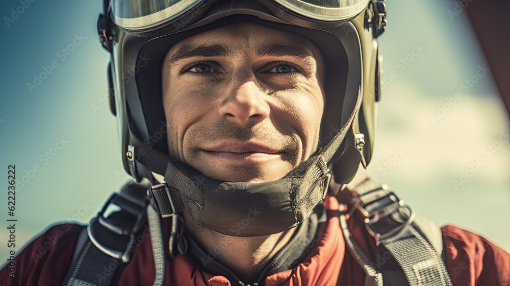 Fighter pilots in helmet and mask close-up portrait Fighter pilots in helmet and mask close-up portrait