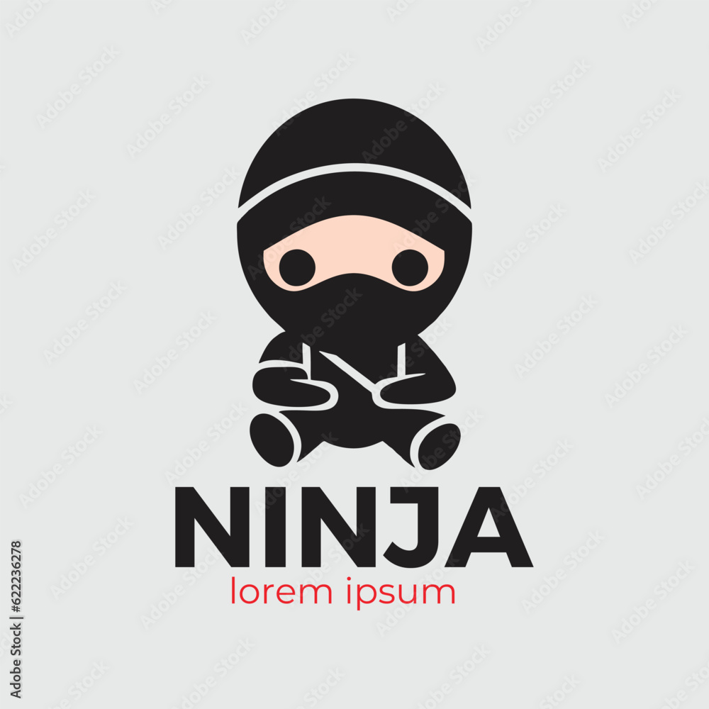 Adorable and Cute Ninja Mascot. A captivating vector illustration of a charming ninja character