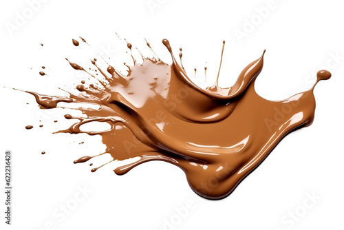 Brown paint splat. isolated object, transparent background