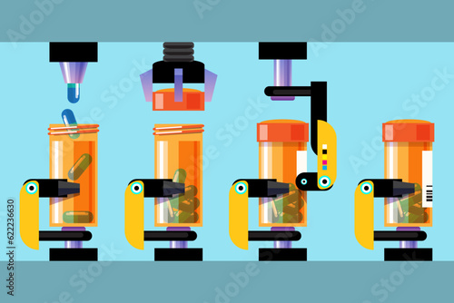 medical laboratory equipment. robotic drug packaging.