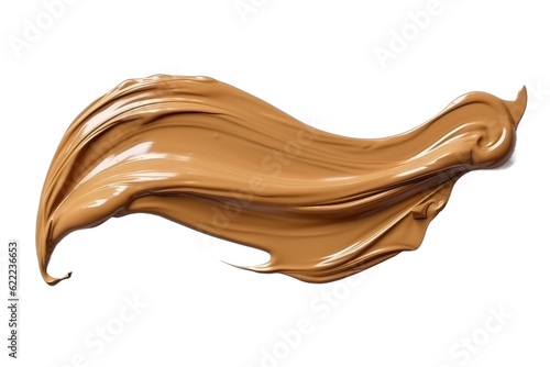 Brown paint stroke. isolated object, transparent background