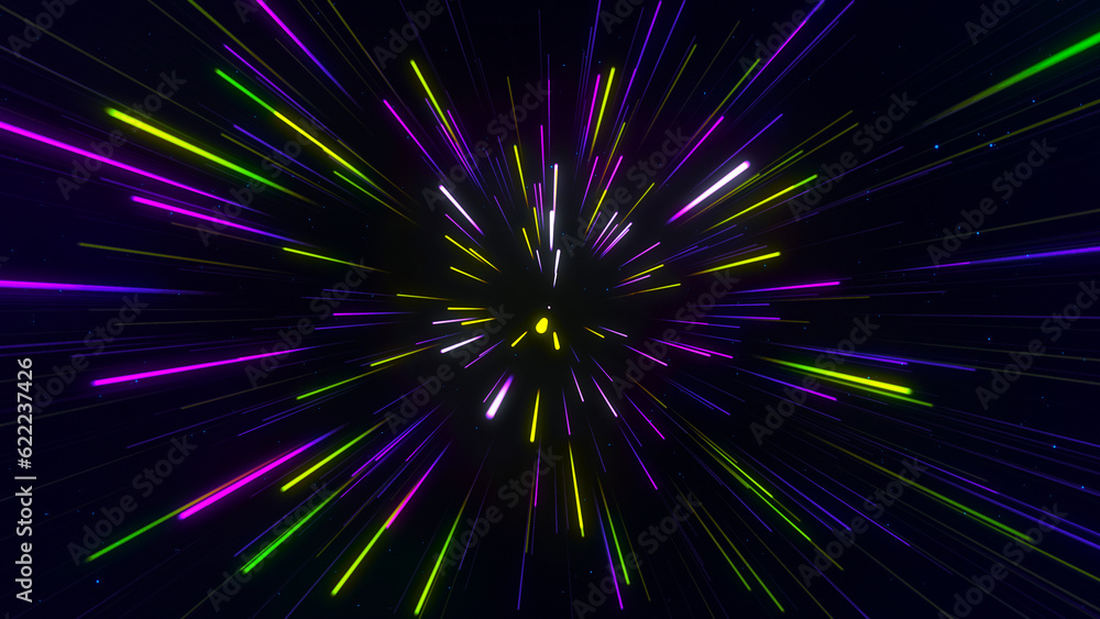 Abstract geometric background of radial lines. Dataflow tunnel. Explosive star. Movement effect. Background. 3D Abstract geometric background of radial lines. Dataflow tunnel. Explosive star. Movement effect. Background. 3D