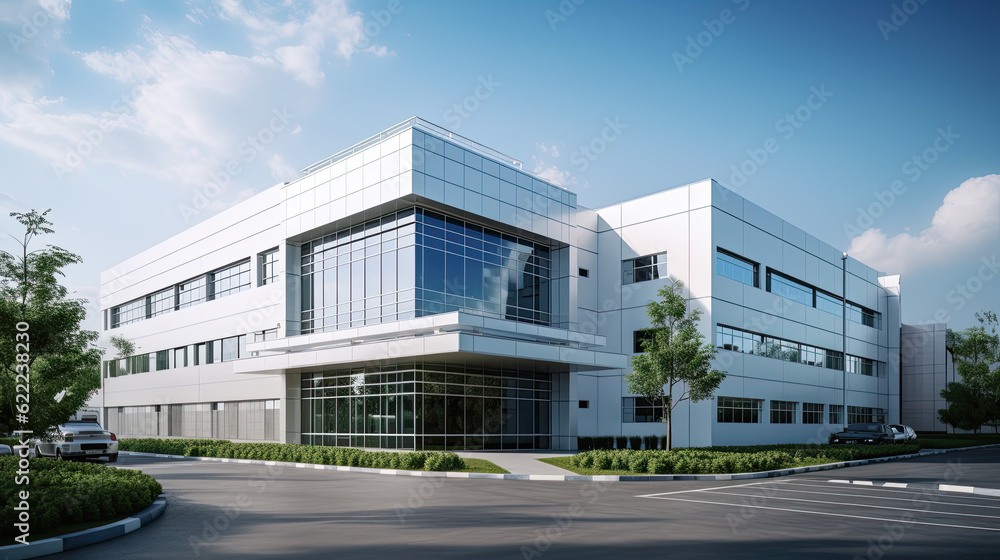 Obraz premium commercial facility, modern R an D building, office