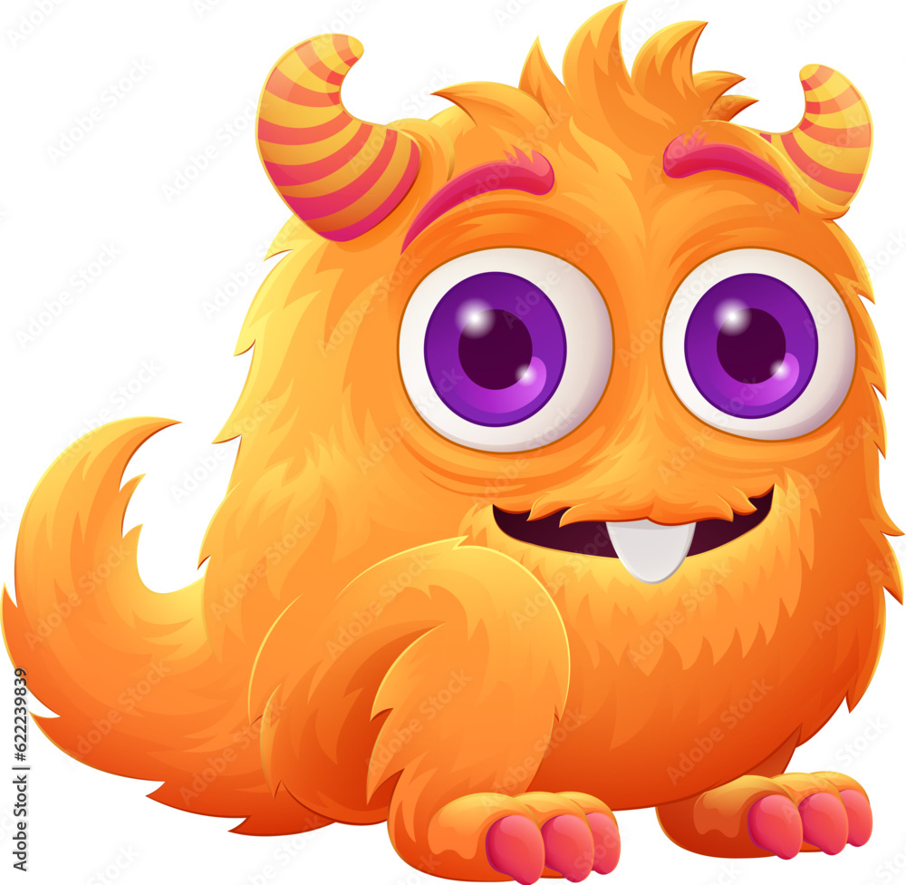 A monster alien cute friendly cartoon funny character or creature mascot
