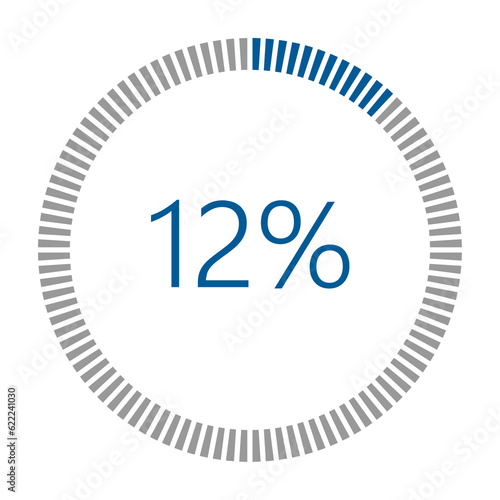 1-100 Percentage Meter for Report Progress, Icon loader Blue Loader Indicator.