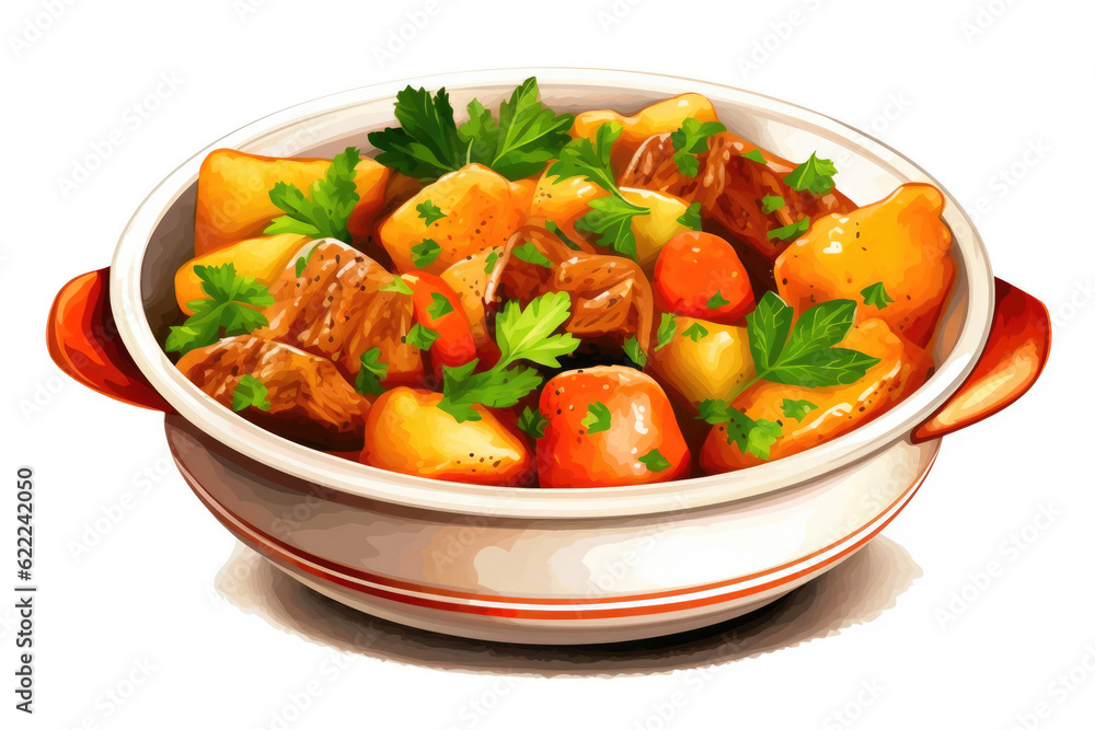 Mouthwatering Irish Stew Ready for Recipes and Menus. Generative AI