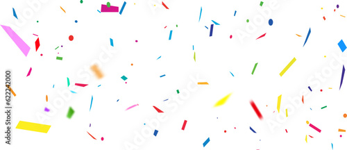 Colorful confetti and zigzag ribbon falling from above Streamers, tinsel vector