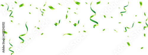 Colorful confetti and zigzag ribbon falling from above Streamers, tinsel vector