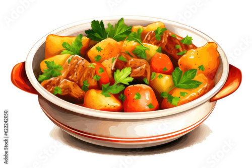 Mouthwatering Irish Stew Ready for Recipes and Menus. Generative AI