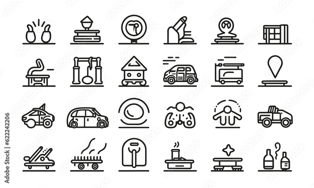 Cleanliness web symbol set inline style. Cleaning, washing hands, shower, workshop, cleanser, respiratory veil, germicide, clean, assortment. Vector Cleanliness web symbol set inline style. Cleaning, washing hands, shower, workshop, cleanser, respiratory veil, germicide, clean, assortment. Vector