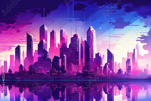  fantasy city skyline  Generative AI