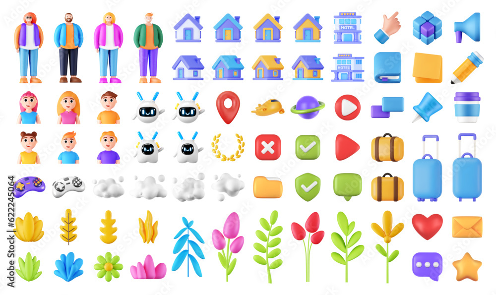 Vector 3d set icons. Vector 3d set icons.