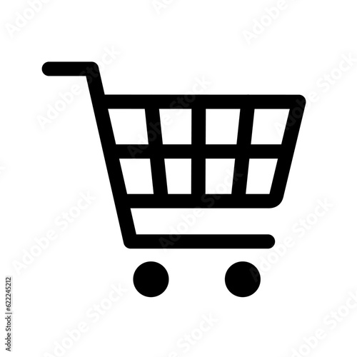 Shopping cart line art icon for apps and websites. trolley linear flat black & white symbol png file. editable stroke .vector illustration