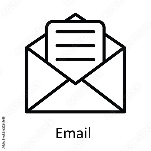 Email  Vector  outline Icon Design illustration. User interface Symbol on White background EPS 10 File