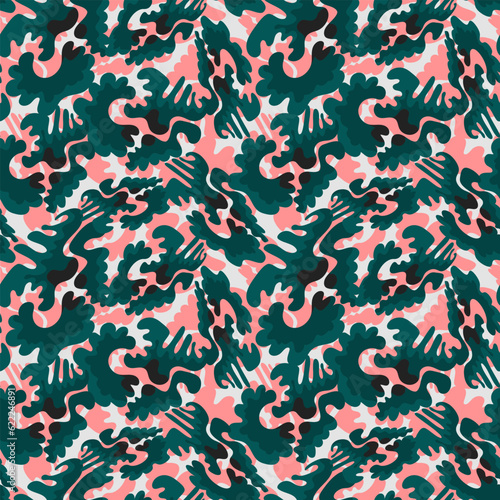 Surreal abstract seamless colorful pattern. Psychedelic artwork