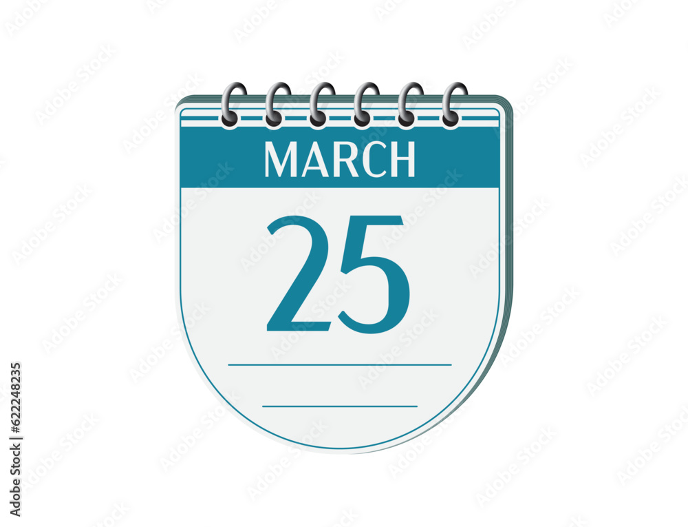 25 march retro events calendar page vector. Old style notebook calendar, date appointment, schedule, business planner, event reminder illustration. Abstract three dimensional vintage style calendar. 25 march retro events calendar page vector. Old style notebook calendar, date appointment, schedule, business planner, event reminder illustration. Abstract three dimensional vintage style calendar.