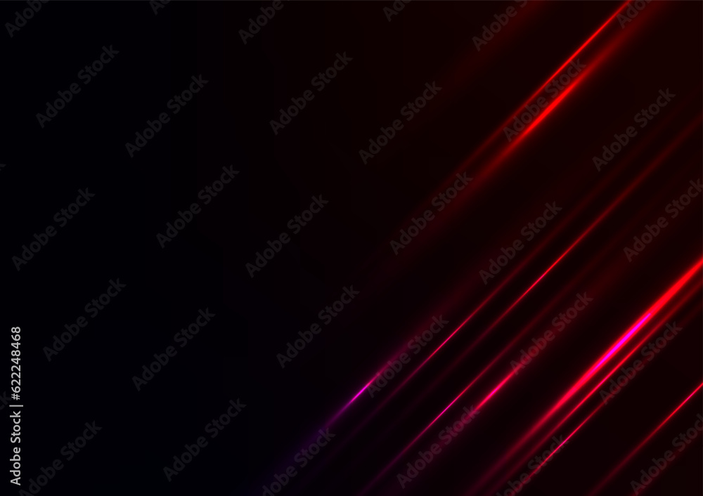 Fototapeta premium Abstract red line light cover banner presentation dark background